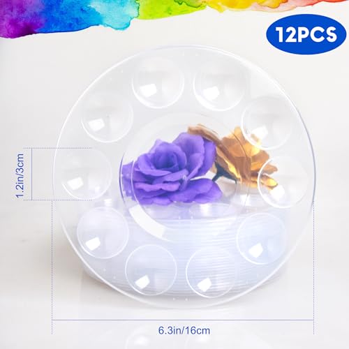 Hulameda 40pcs Clear Art Paint Tray Palette for Kids or Pupils to Painting - color: 40pcs-clear