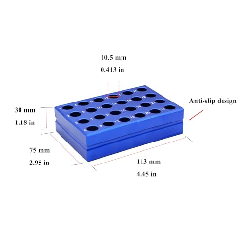 1 Pcs Aluminum Cooler Cooling Block PCR Test Tube Rack 24 Wells for 1.5/2mL - size: 24 Wells 10.5mm-1.5ml /2ml