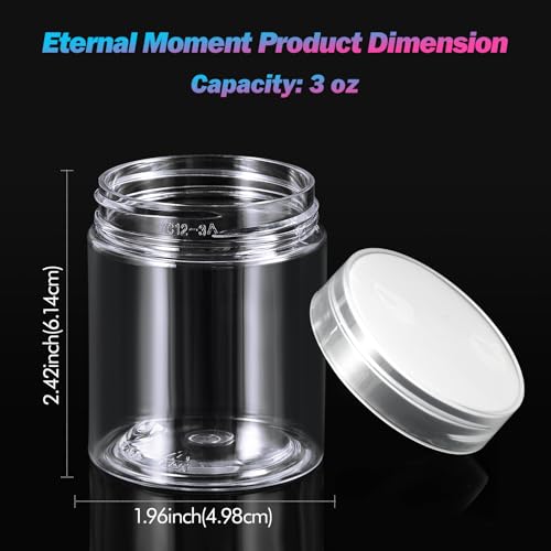Eternal Moment 36 Pack 3 OZ Plastic Jars Clear Cosmetic Container with Lids - color: Clear Lid, size: 3 Ounce