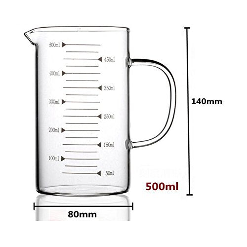 Borosilicate Glass Measuring Cup with Spout 500ml Clear - size: 500ml