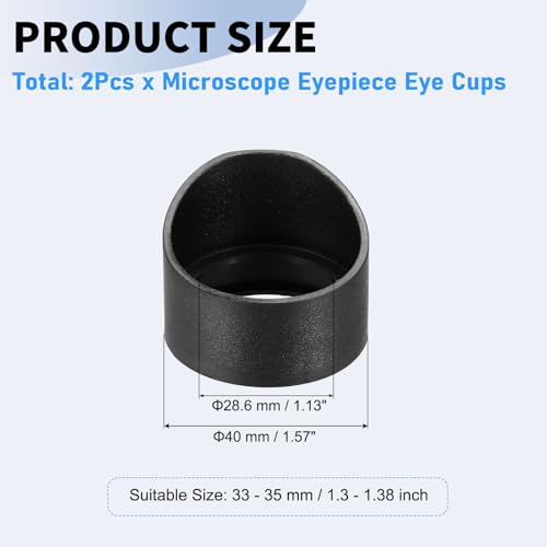 PATIKIL 33-35 mm Eyepiece Eye Cups, 3Pcs Rubber Eyepiece Cover Guard for Stereo Microscope Telescope Aiming Scope, Black