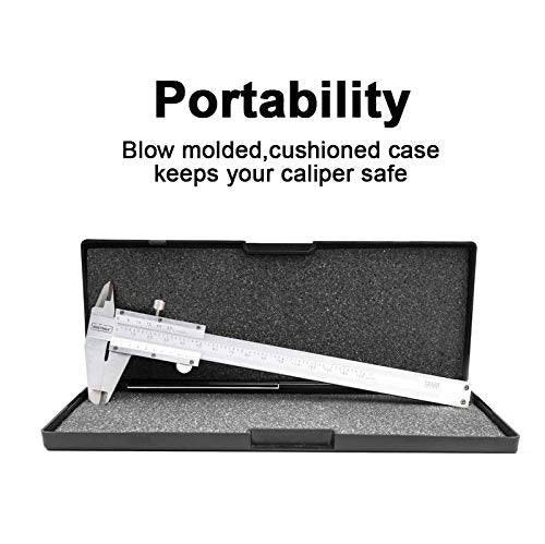 Professional Vernier Caliper Measuring Tool Stainless Steel 6 Inch/150mm for Inside,Outside, Depth and Step Measurements,0.001"/0.02mm High Precision Durable Micrometer - color: set 4