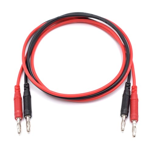 2Pcs 4mm Banana to Banana Plug Male to Male 14AWG Heavy Duty Silicone Test Leads Soft Test Cable Wire for Multimeter Electrical Testing 20A 6Ft - size: Male to Male, style: 2Pcs-Length of 6 Feet
