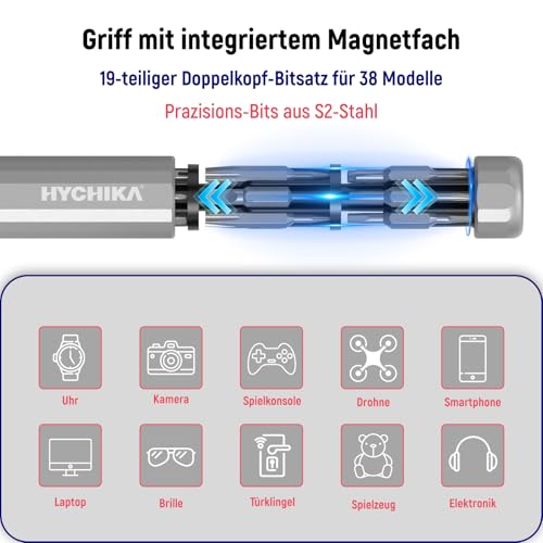 HYCHIKA 39-in-1 Precision Mechanic Screwdriver Set - 39-in-1 Screwdriver Set Ideal for Electronics | Glasses | Watches | Toys | Hobby Projects | Bicycles