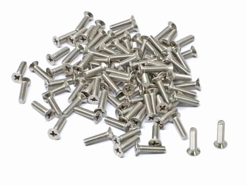 iexcell 100 Pcs M3 x 12mm Thread Pitch 0.5 mm Stainless Steel 304 Phillips Drive Flat Head Countersunk Screws Bolts Kit - size: M3 x 12mm