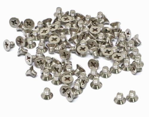 iexcell 100 Pcs M3 x 4mm Thread Pitch 0.5 mm Stainless Steel 304 Phillips Drive Flat Head Countersunk Screws Bolts Kit - size: M3 x 4mm