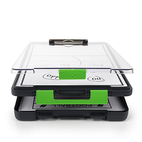 Dexas Clearview Clipcase clipboard13.75 X 9.5 in, Green. See Papers Clearly Outdoors, Stay Organized and Dry. Ideal for Coaching, Teaching, homeschooling, Art, Trades, and Medical pros (Pack of 6) - color: Green, size: 13.75 x 9.5 Inch (Pack of 6)