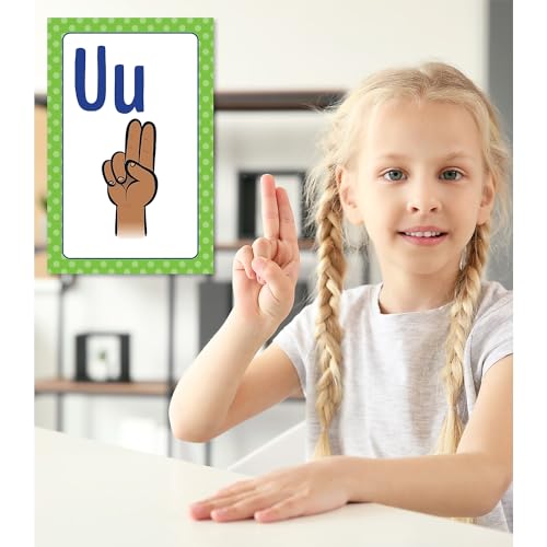 Carson Dellosa Sign Language Alphabet Poster Set, ASL Classroom Visuals - style: Sign Language Alphabet