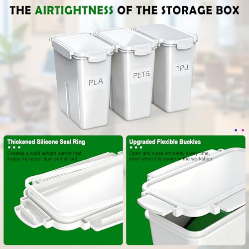 Filament Storage Box 6 Pack 3D Printing Filament Container with Thick Seal