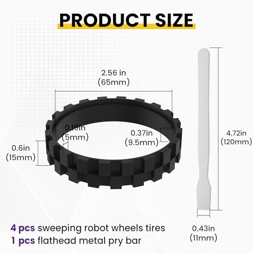 4 Pack Tires Replacement for ROOMBA Sweeping Robot Wheels