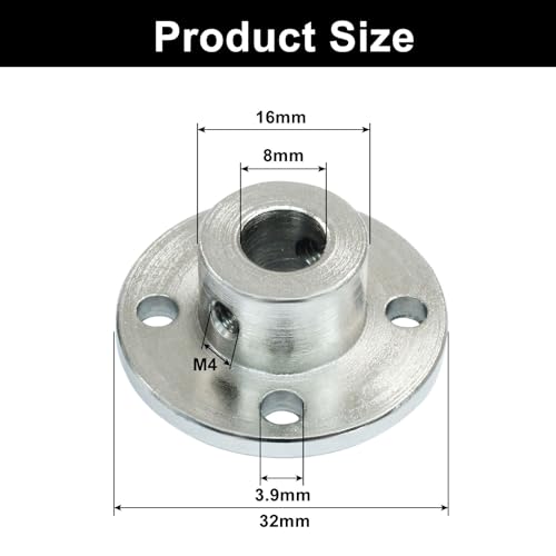 Hordion 8mm Flange Shaft Coupling Connector, Rigid Flange Coupling,4 Pack - size: 8mm