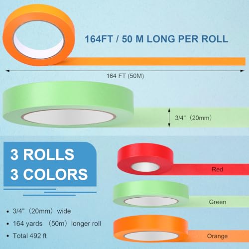 Glenmal Laboratory Labeling Tapes, 164 Ft x 3/4 Inch, Novel Color, 3 Rolls - color: Novel Color
