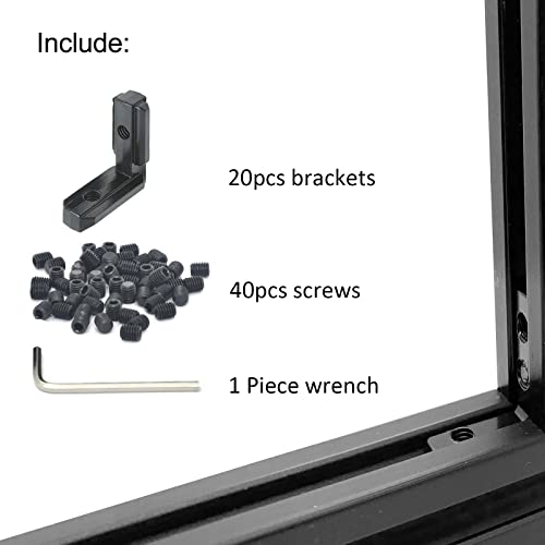 20 Set 2020 Aluminum Extrusion Accessories Hardware T Slot Brackets - style: NZ-20H