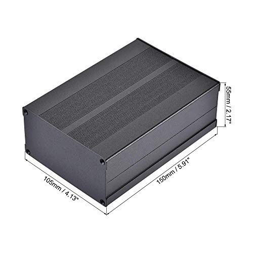 uxcell 150mmx105mmx55mm Aluminum Electrical Split Project Case Black