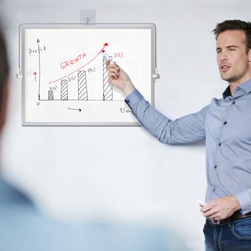 Desktop Weekly Schedule Board with Stand, 12'' x 16'' Dry Erase White Board - color: Silver Week