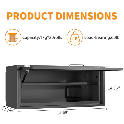 Wall Mount Filament Storage Rack,25% RH Control Filament Dehumidification Cabinet,20 Rolls 3D Printing Sealing and Protection for PLA/ABS/TPU/Nylon (Black) - color: BLACK 100L