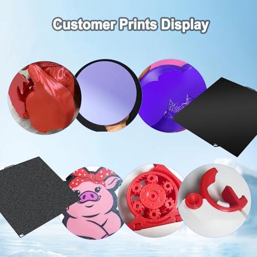 260X271mm Double-Sided PEI Build Plate for Elegoo Centauri Carbon/Centauri Carbon 2, Black Smooth & Textured Flexible Spring Steel Plate, PLA PLA+ TPU Low Temp Printing Bed - size: 260x271mm