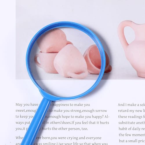6 Pcs Mini Magnifying Glass 5X Colorful Magnifier Plastic Hand Lens