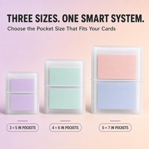 5x7 Large Index Card Holder Organizer - size: 5x7