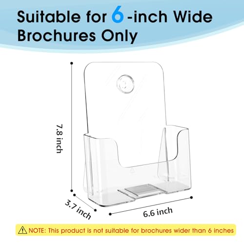 MaxGear Acrylic Brochure Holder 6x8 Inch, Clear Pamphlet Holder 2 Pack - size: 6"x9"-Rounded Corner Version