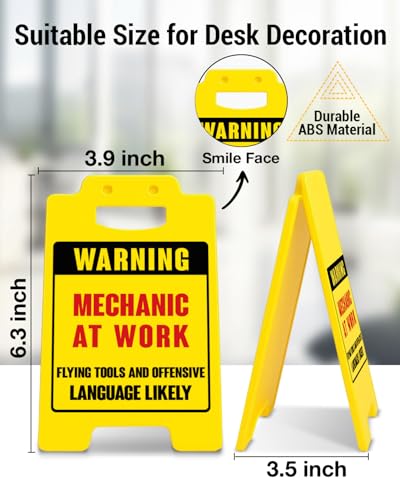 Funny Mechanic Warning Sign Desk Decor Mechanic at Work Garage Workshop - color: Color-I