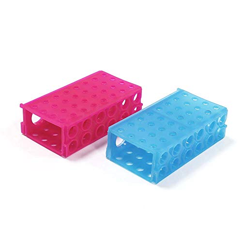 ULAB Plastic Multipurpose 3-Way Centrifuge Tube Rack Set, 2 Colors Red Blue, PP Material, Suitable for Tubes of Dia.≤30mm, UTR1017 - style: 3-Way Centrifuge Tube Rack, Red & Blue