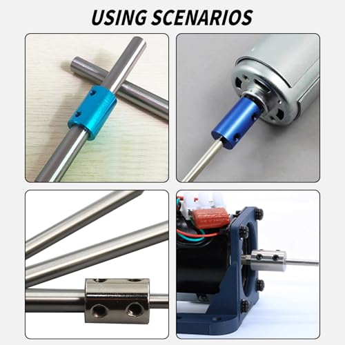 2PCS 4mm to 8mm Bore Rigid Coupling, L22 x D14 Set Screw Shaft Coupler Motor Connector Stainless Steel for 3D Printers, Motor Accessories, RC Boat Car Airplane - size: SRC-14x22-4x8