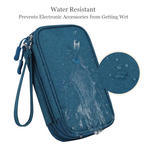 CAAORDKSO Travel Essentials Electronics Organizer Tech Pouch, Waterproof Cable Organizer Bag Charger Case for Travel Accessories, Cable, Cord, Charger, Phone, Power Bank, Earphone (Dark Green, Large) - color: Dark Green, size: Large