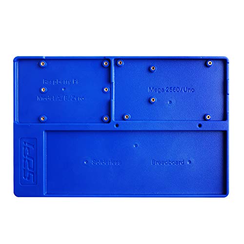 GeeekPi ABS Holder Breadboard Holder for Raspberry Pi 4B, 5 in 1 Base Plate Case for Raspberry Pi 4 Model B,3B+,3B,2B,B+,Zero,Zero W(2) and Arduino UNO,Arduino Mega 2560 (Blue Holder)