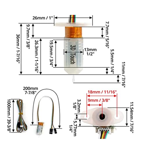 Auto Bed Leveling Sensor Kit, PC Precise Adjustment 3D Printer Leveler Sensor with Probe for Ender 3 3S V2 5 Pro, for CR10