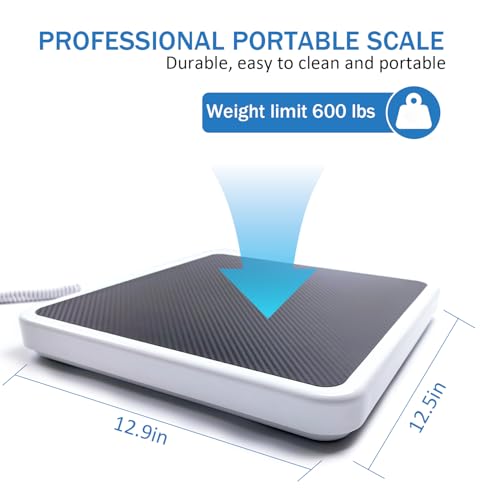 Physician Scale(660 lb) ,Medical Floor Scale for Body Weight,KG/LB/LB:OZ Three Units, 12.5" x 12.9" Platform, Heavy Duty Medical Grade Physician Scale in Home, Hospital and Weight Loss