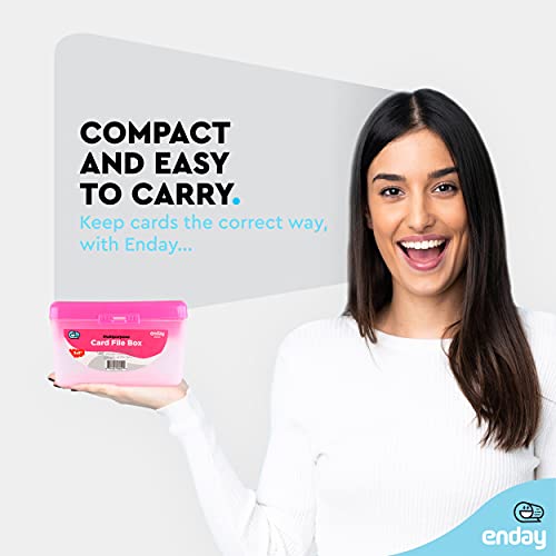 Enday Index Card Box Pink 3x5 Index Card Holder, Index Card Organizer, Flash Card Holder, Holds 250 Cards. - color: PINK, size: 1 PACK