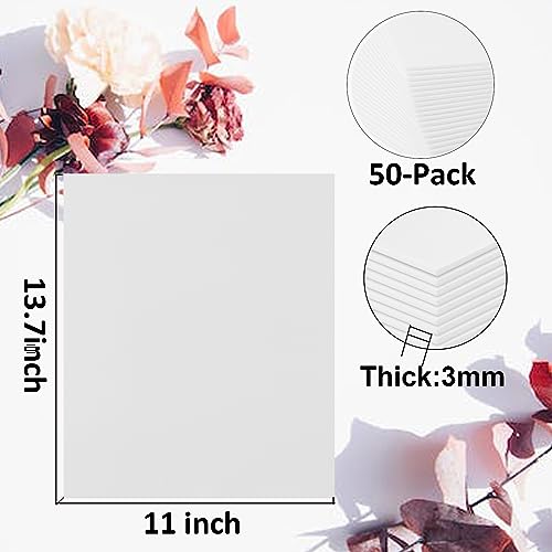 50 Pack White Foam Board 11" x 13.7",1/8" Thick Foam Core Board - size: 11x13.7inch-50pcs