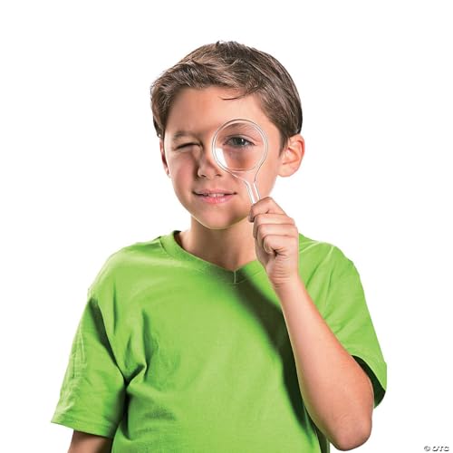 Fun Express Magnifying Glasses - 5.25' | Clear Plastic | Pack of 10