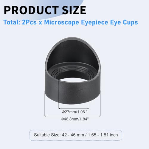 PATIKIL 42-46 mm Eyepiece Eye Cups, 2Pcs Rubber Eyepiece Cover Guard for Stereo Microscope Telescope Aiming Scope, Black