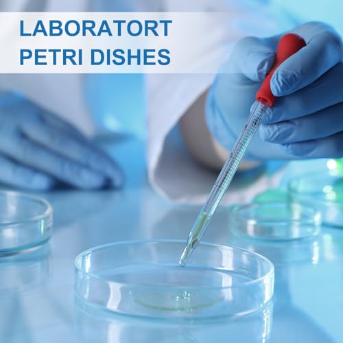 PATIKIL 5Pcs Glass Petri Dish w/Lid, 75mm H Autoclavable Culture Dishes - size: 75 mm