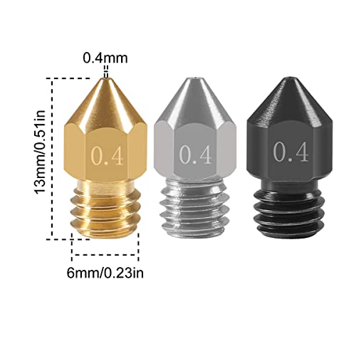 20PCS 3D Printer Hardened Steel +Stainless Steel +Brass Extruder Nozzle MK8 Nozzles 0.4mm,for Creality Ender 3 Ender 3 V2 Ender 3 Pro CR-10 Makerbot Creality CR-10 Ender 3 5 - color: 20PCS MK8 0.4mm
