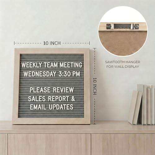 C CRYSTAL LEMON Gray Felt Letter Board 10x10 Inch, 336 Pre-Cut Letters - color: Gray