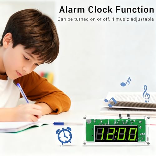MiOYOOW 4-Digit DIY Digital Clock Kit, Soldering Practice Kit for Students - color: 4 Digit Multifunctional Clock Kit