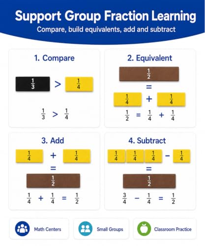 EHR Magnetic Fraction Tiles, 6 Sets, Math Manipulatives