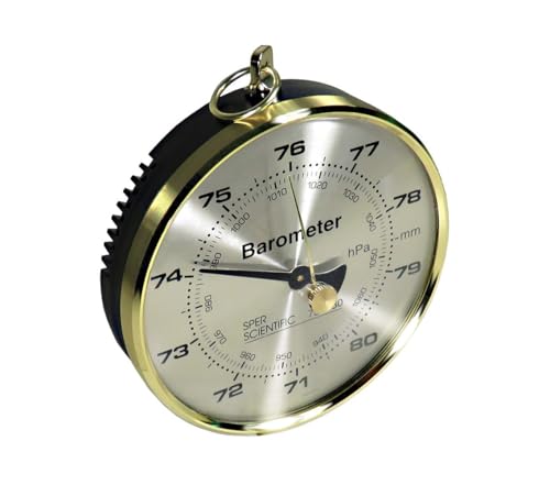 Sper Scientific Dial Barometer 736930 - Compact & Lightweight Dual-Scale Barometer Provides Accurate Readings in hPa and mm - for Classroom, Lab & Industrial Use - 4 pc - size: 4 Pack