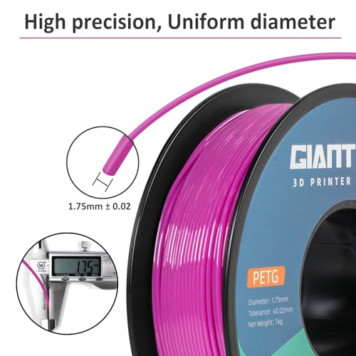 GIANTARM PETG Filament 1.75mm for 3D Printer, 1KG, Pink - color: Pink