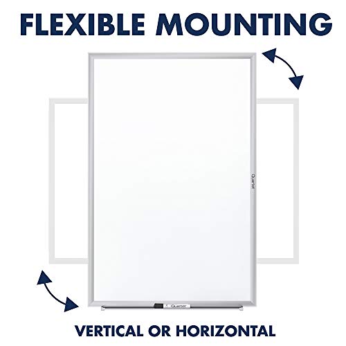 Quartet Dry Erase White Board 36"W x 24"H Non-Magnetic Whiteboard, Total Erase, Silver Aluminum Frame (S533) - color: Silver, size: 36"W x 24"H