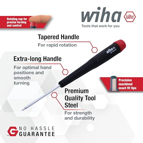 Wiha 26390 Screwdriver Set, Hex Metric With Precision Handle, .7 - 3.0mm, 7 Piece, original version, one size