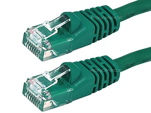 Monoprice 50FT 24AWG Cat5e 350MHz UTP Ethernet Bare Copper Network Cable - Green - color: Green, size: 50 Feet