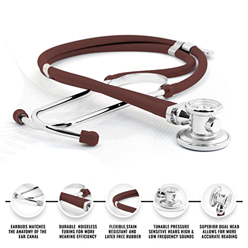 ASA TECHMED Nurse EMT Starter Pack Stethoscope, Blood Pressure Monitor and Trauma 7.5" EMT Shear Ideal Gift for Nurses, Medical Students, Firefighters, Police and Personal Use (Burgundy) - color: Burgundy
