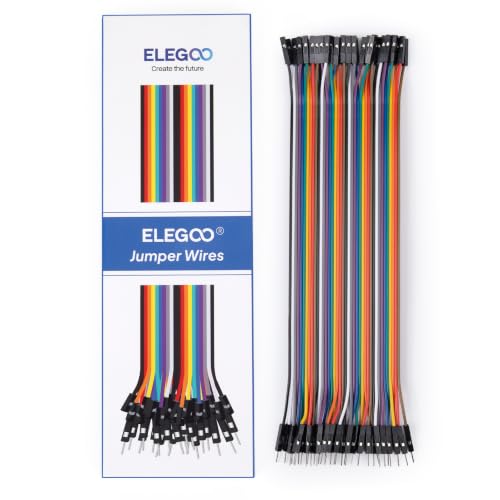 ELEGOO 40pcs 20cm Male to Female Jumper Wires, Dupont Ribbon Cable - color: 40pcs (M-F), size: 8 inch