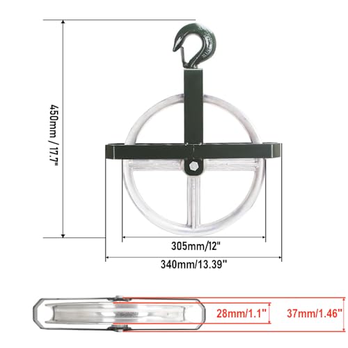 POPMOON Scaffold Hoist Pulley 12" Scaffolding Wheels Aluminum Pulley Wheel