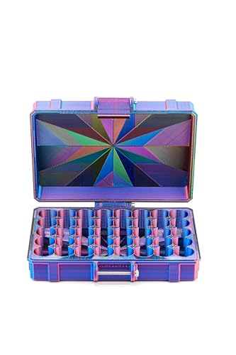 40-Slot 3 ml Vial Case | Large Organizer | Organizer for GLP-1, Peptides, Research - color: RGB Metallic