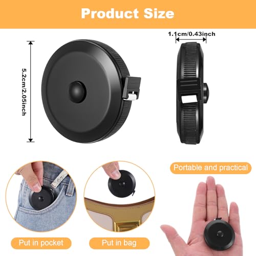 35 Pack Tape Measure, 60 Inch Soft Retractable Measuring Tape, Black Double Sided Scale for Body Sewing Tailor Cloth Knitting Craft Weight Loss